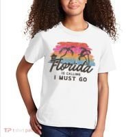 Florida Is Calling I Must Go Summer Vacation Gift Kids T-Shirt thumb 2