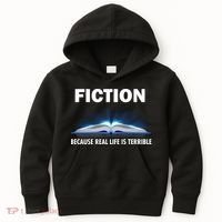 Fiction Because Real Life Is Terrible Kids Hoodie thumb 0