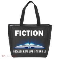 Fiction Because Real Life Is Terrible Tote Bag thumb 0