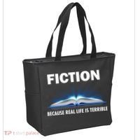 Fiction Because Real Life Is Terrible Tote Bag thumb 2