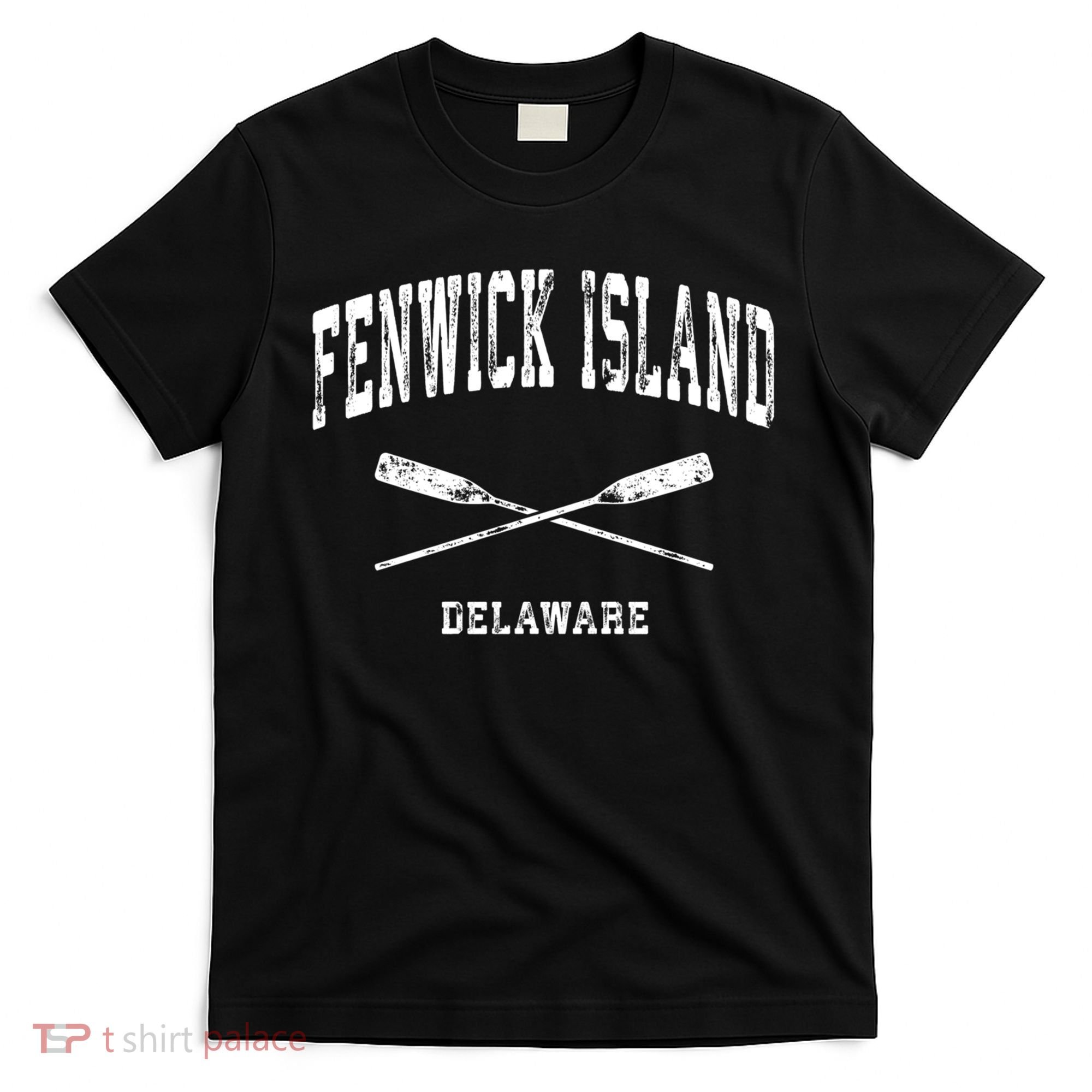 Fenwick Island Delaware Vintage Nautical Crossed Oars Gift T-Shirt