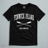 Fenwick Island Delaware Vintage Nautical Crossed Oars Gift T-Shirt thumb 5