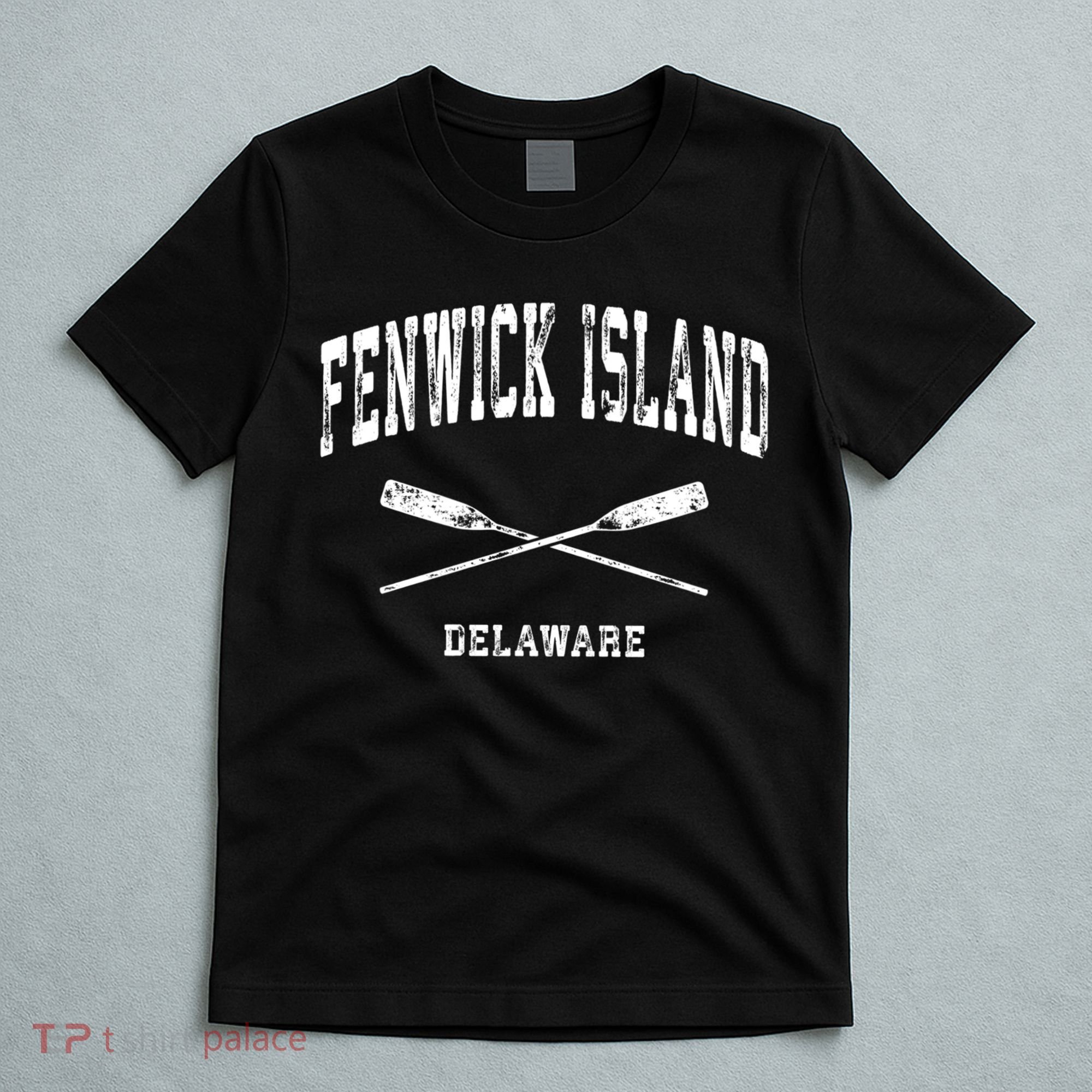 Fenwick Island Delaware Vintage Nautical Crossed Oars Gift T-Shirt