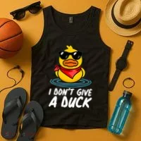 Funny I Dont Give A Duck Tank Top thumb 4