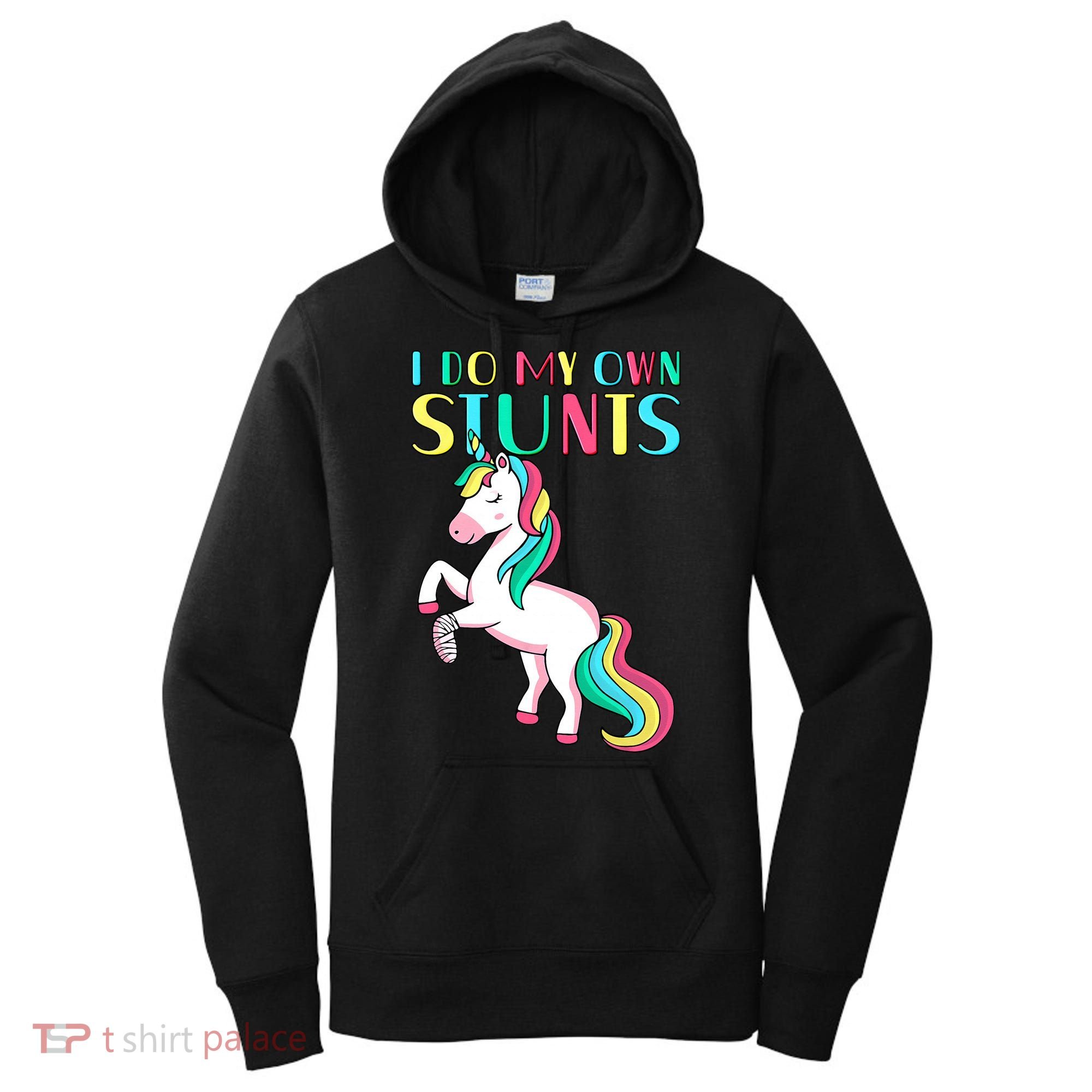 Funny I Do My Own Stunts Broken Arm Cute Magical Unicorn Women's Hoodie