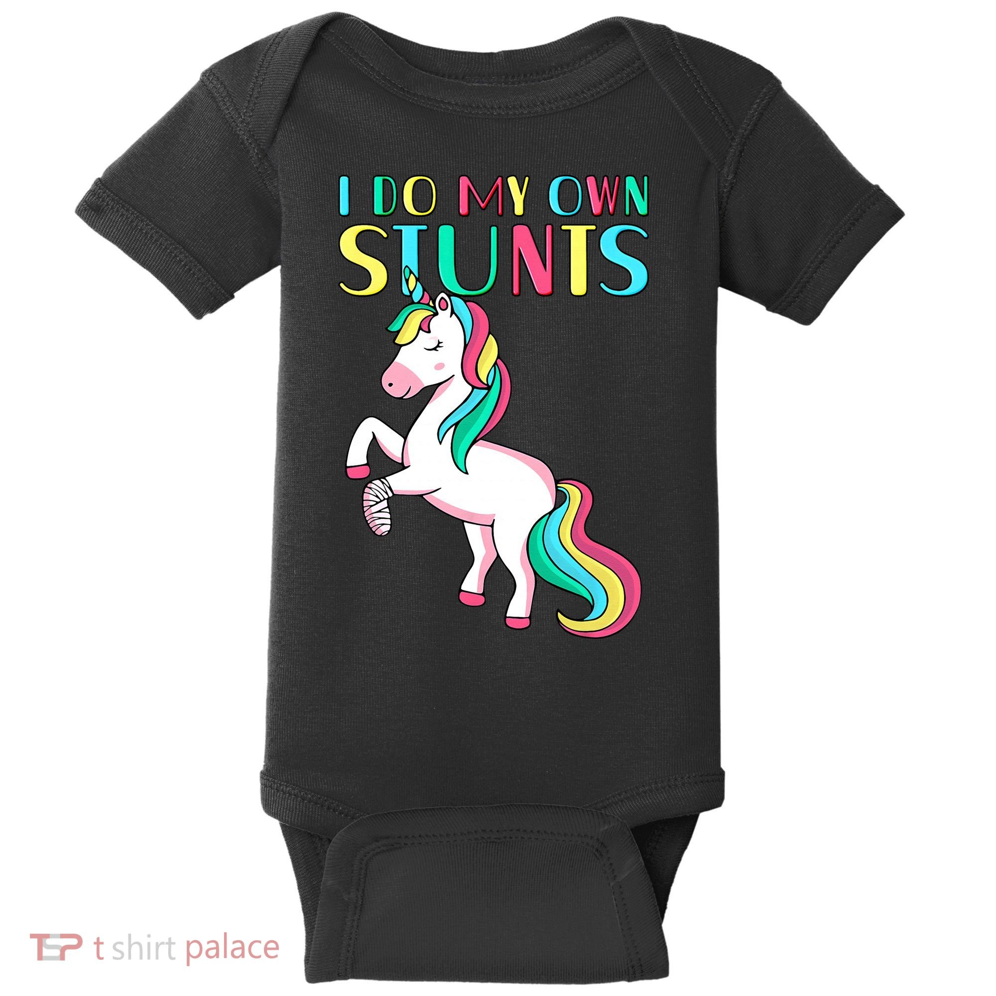 Funny I Do My Own Stunts Broken Arm Cute Magical Unicorn Baby Bodysuit