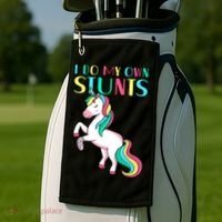 Funny I Do My Own Stunts Broken Arm Cute Magical Unicorn Golf Towel thumb 2