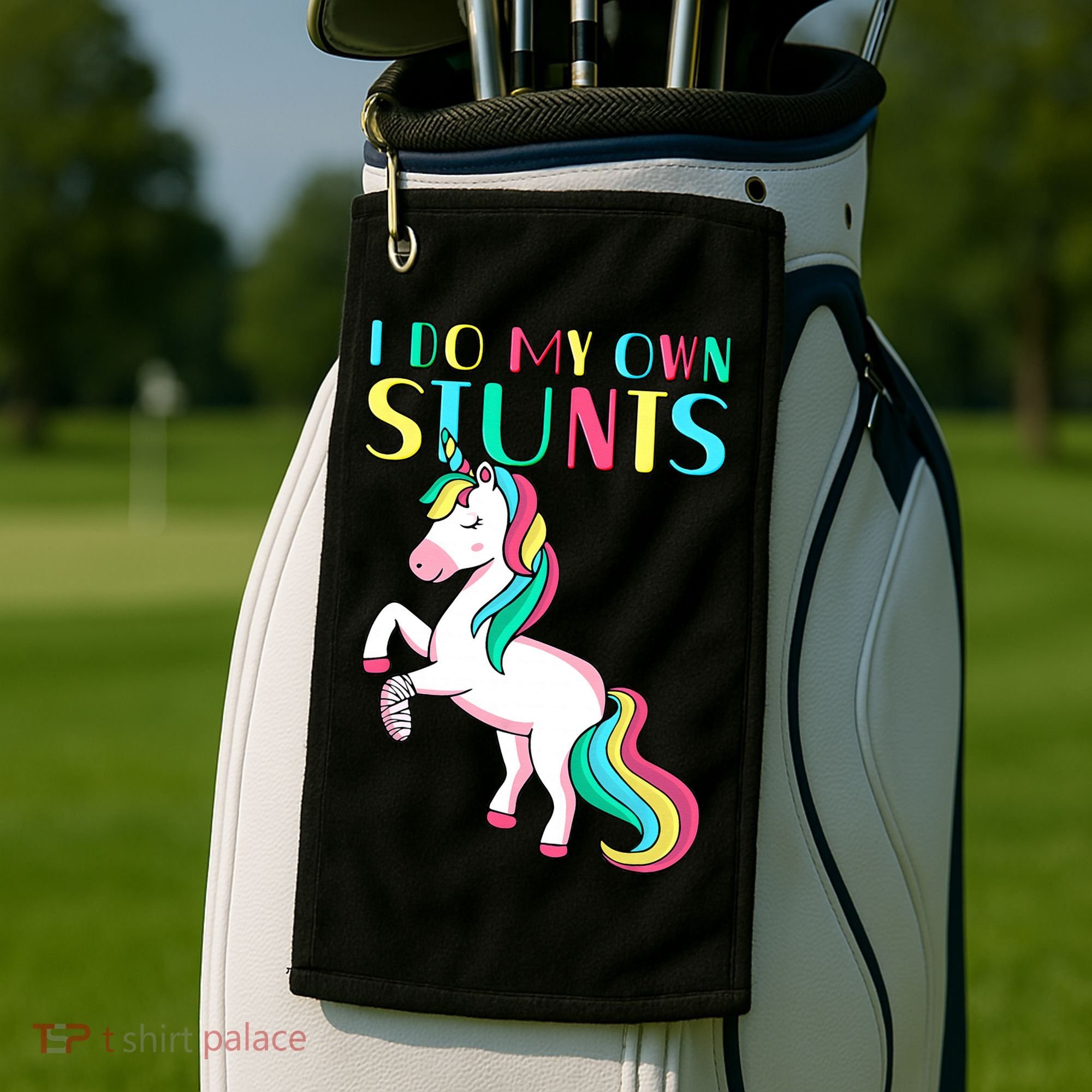 Funny I Do My Own Stunts Broken Arm Cute Magical Unicorn Golf Towel