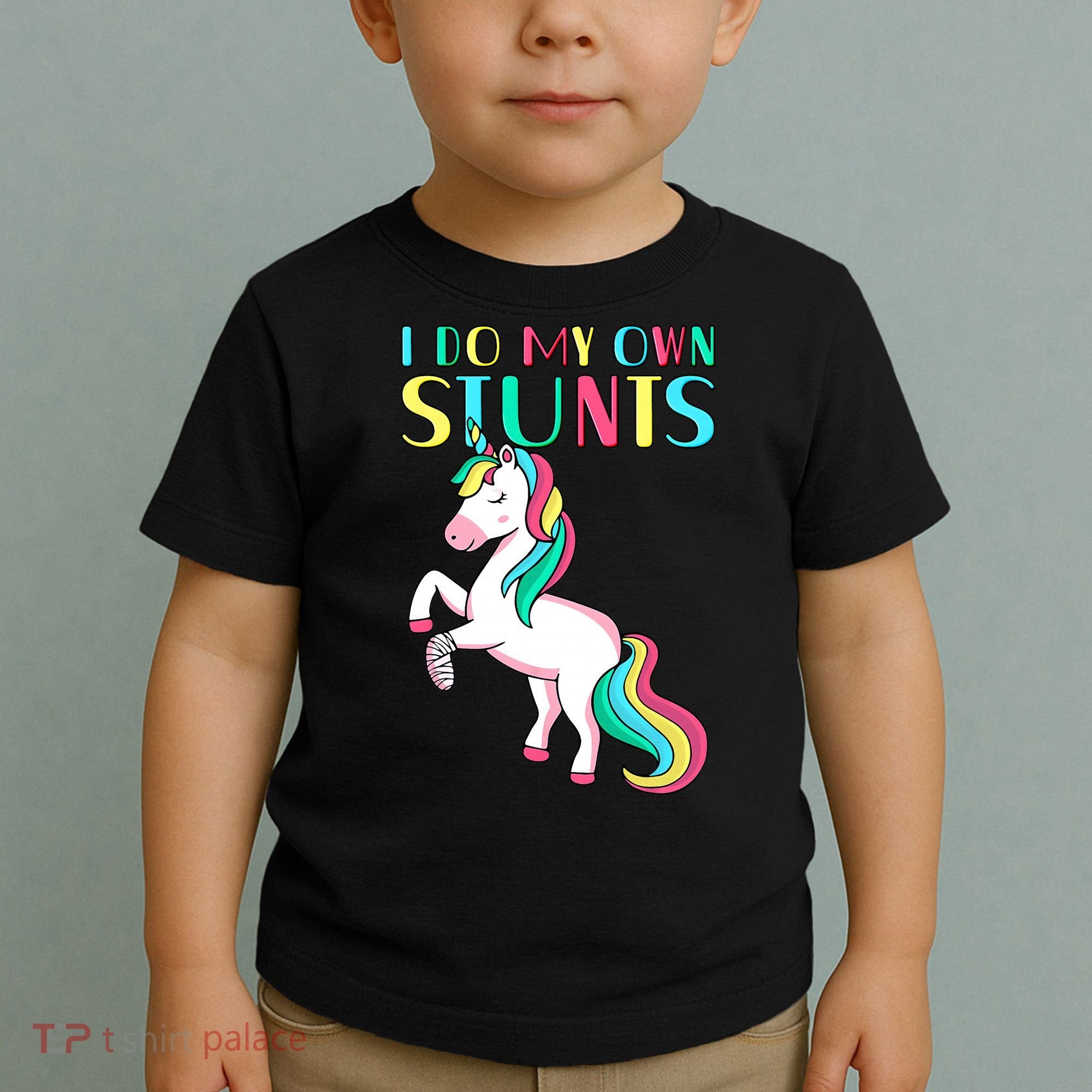 Funny I Do My Own Stunts Broken Arm Cute Magical Unicorn Toddler T-Shirt