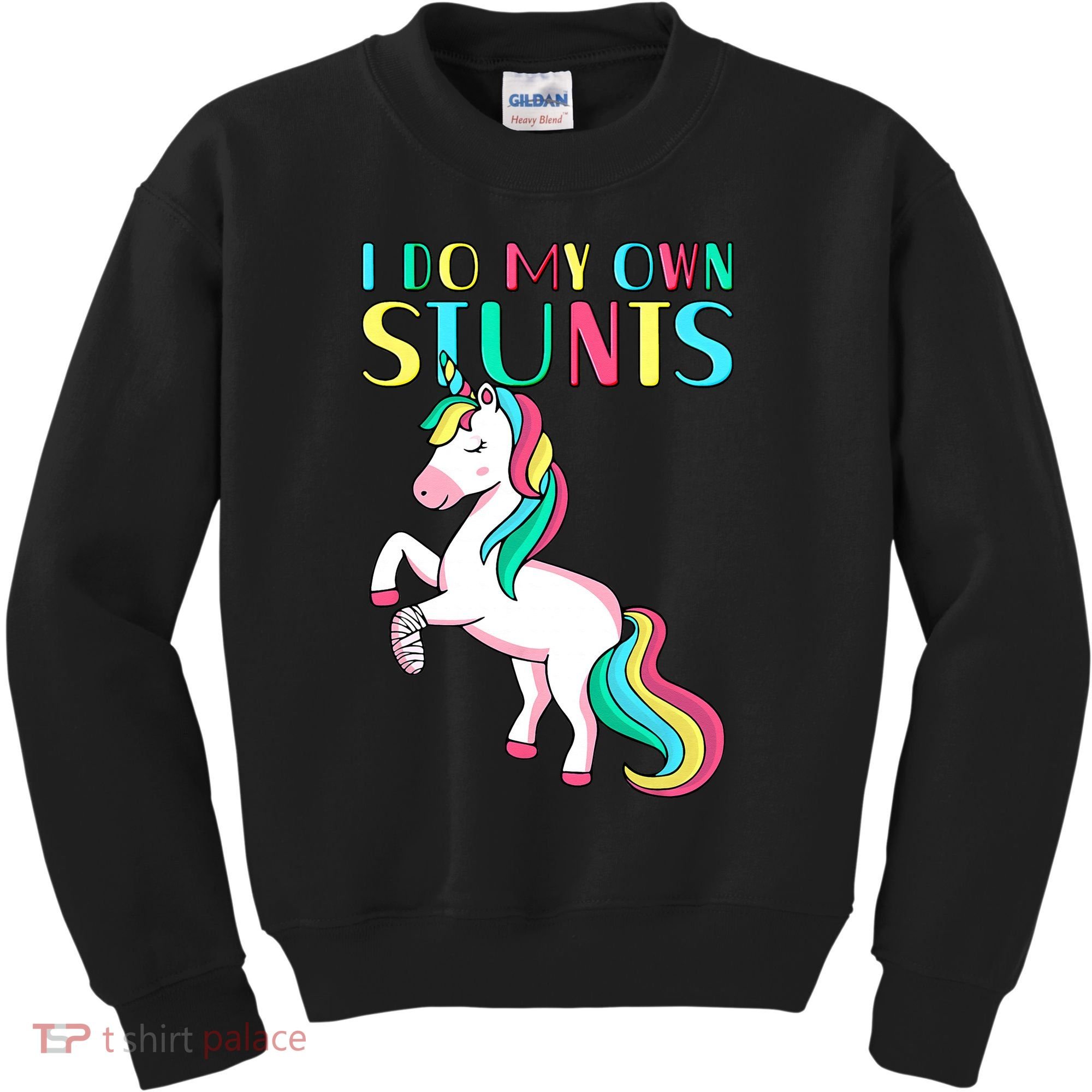 Funny I Do My Own Stunts Broken Arm Cute Magical Unicorn Kids Sweatshirt