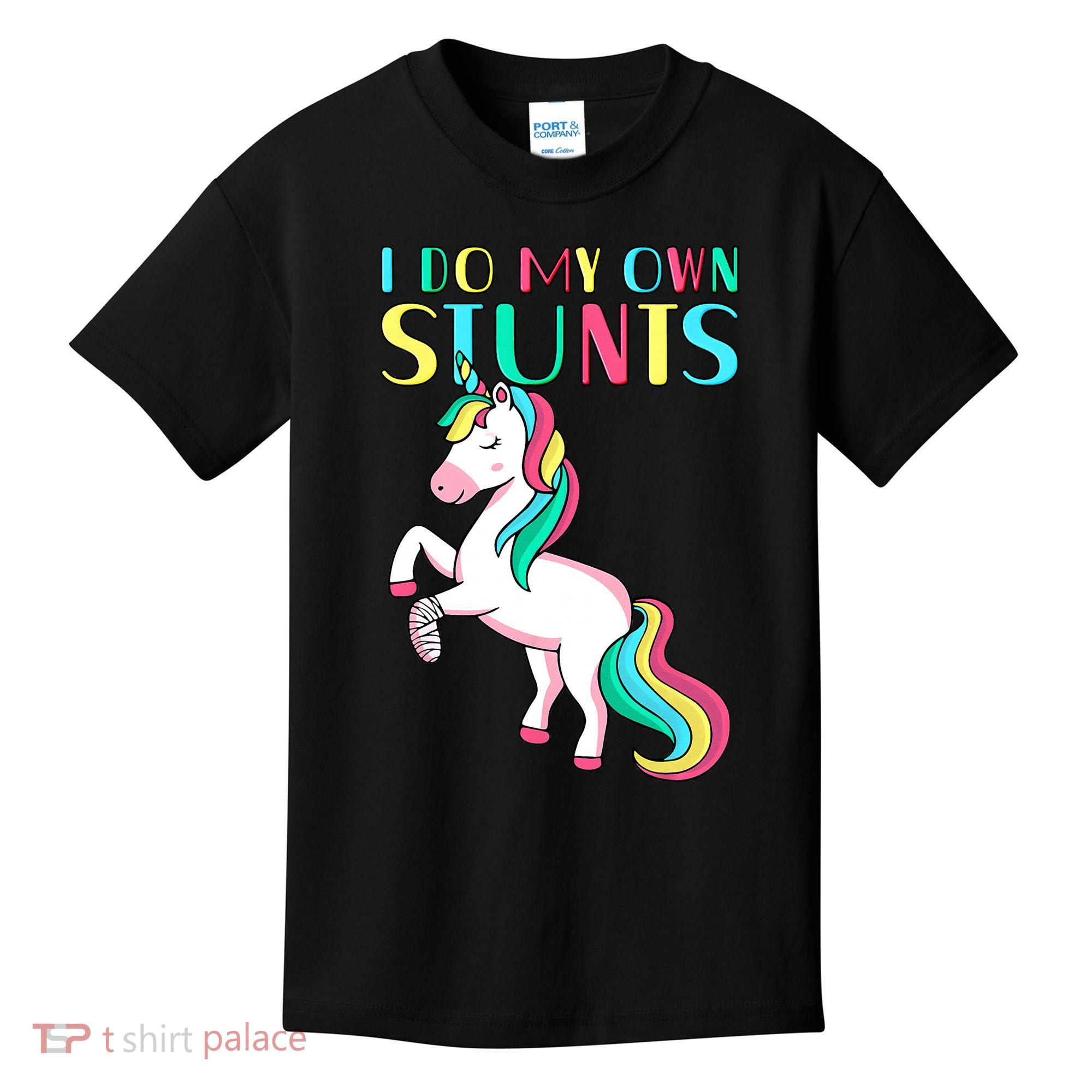 Funny I Do My Own Stunts Broken Arm Cute Magical Unicorn Kids T-Shirt