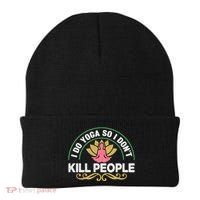 Funny I Do Yoga So I Don't Kill People Beanie thumb 0