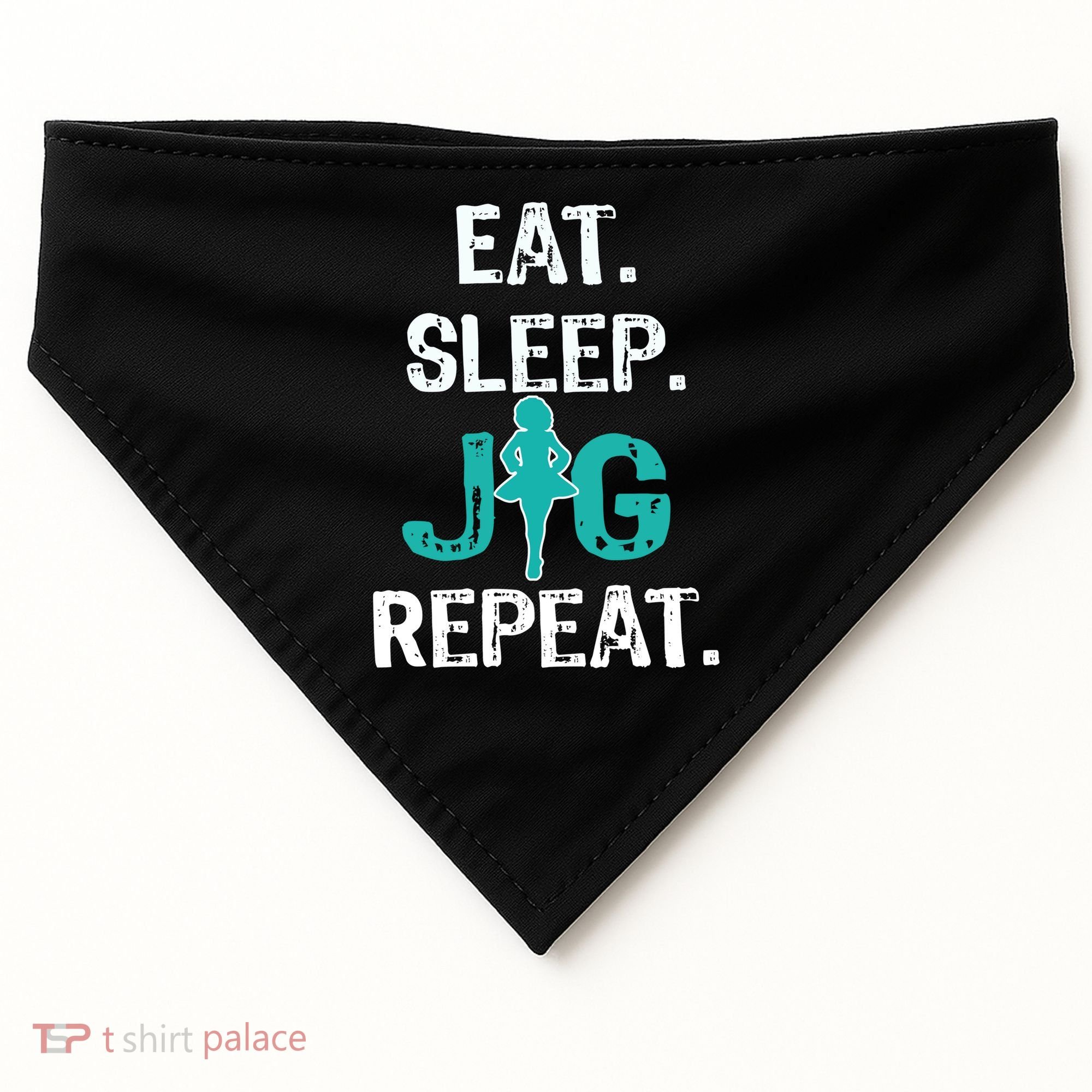 Funny Irish Dance Gift Cool Gift Eat Sleep Jig Repeat USA-Made Doggie Bandana