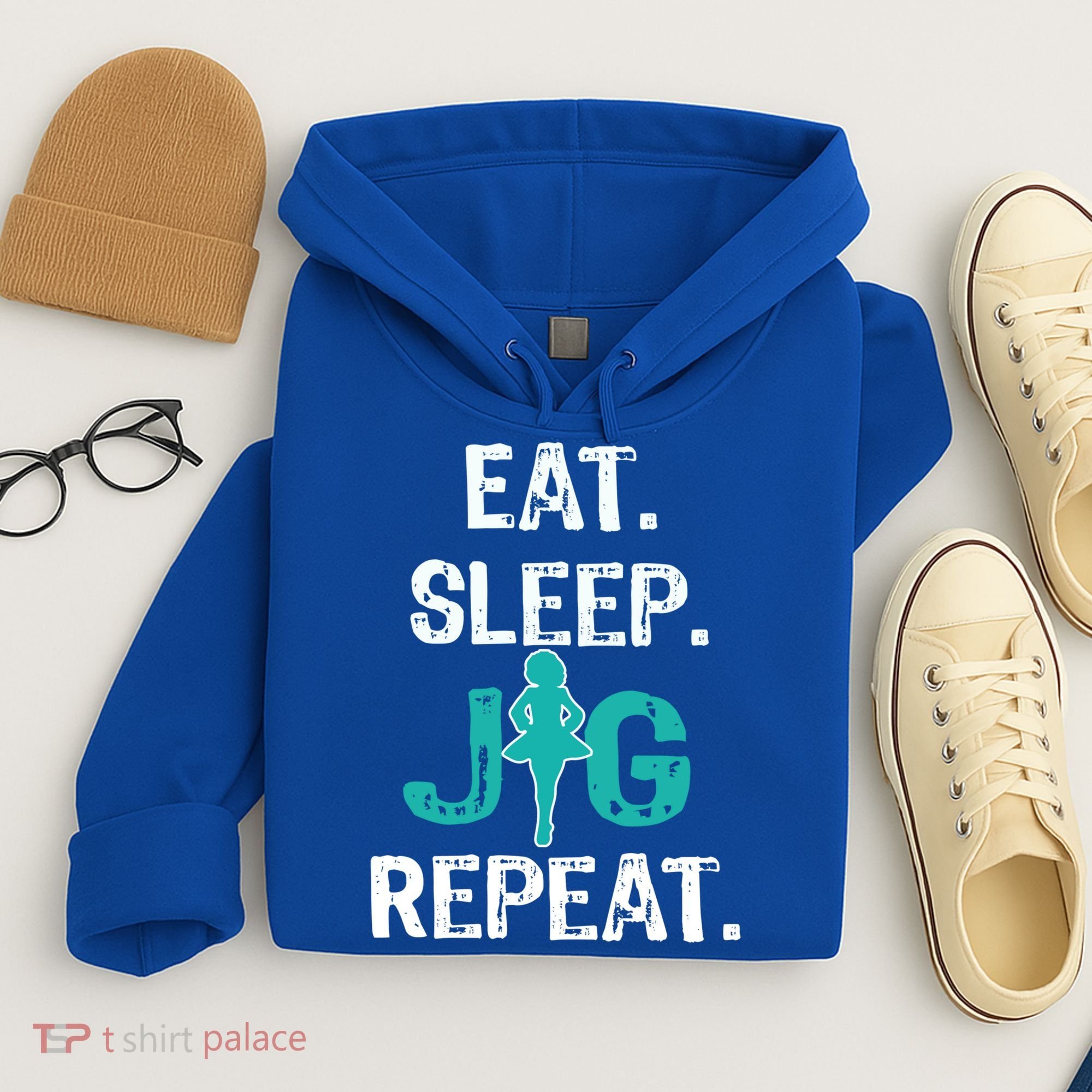 Funny Irish Dance Gift Cool Gift Eat Sleep Jig Repeat Hoodie