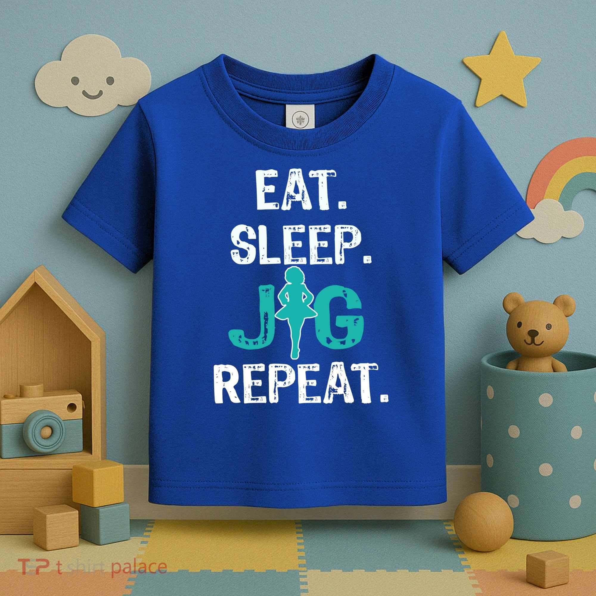 Funny Irish Dance Gift Cool Gift Eat Sleep Jig Repeat Toddler T-Shirt