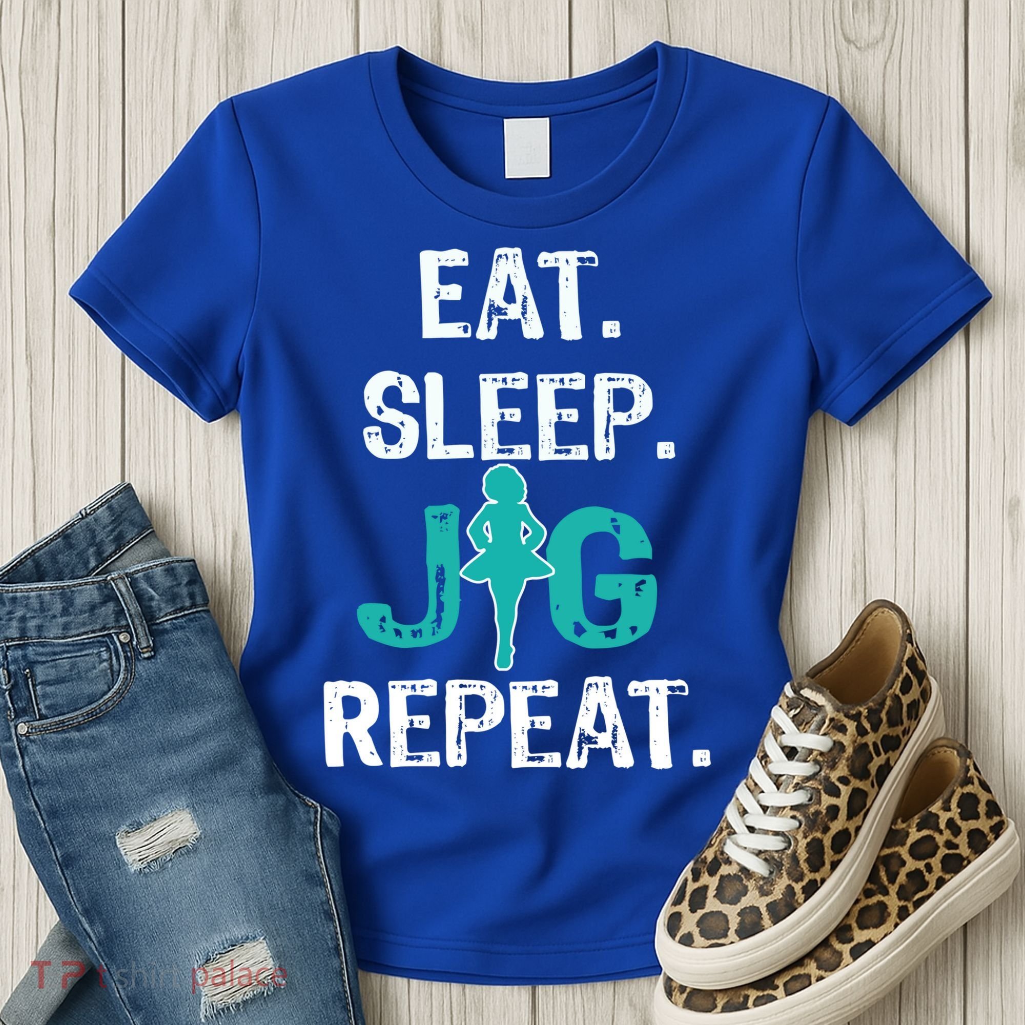 Funny Irish Dance Gift Cool Gift Eat Sleep Jig Repeat Women's T-Shirt