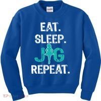 Funny Irish Dance Gift Cool Gift Eat Sleep Jig Repeat Kids Sweatshirt thumb 0