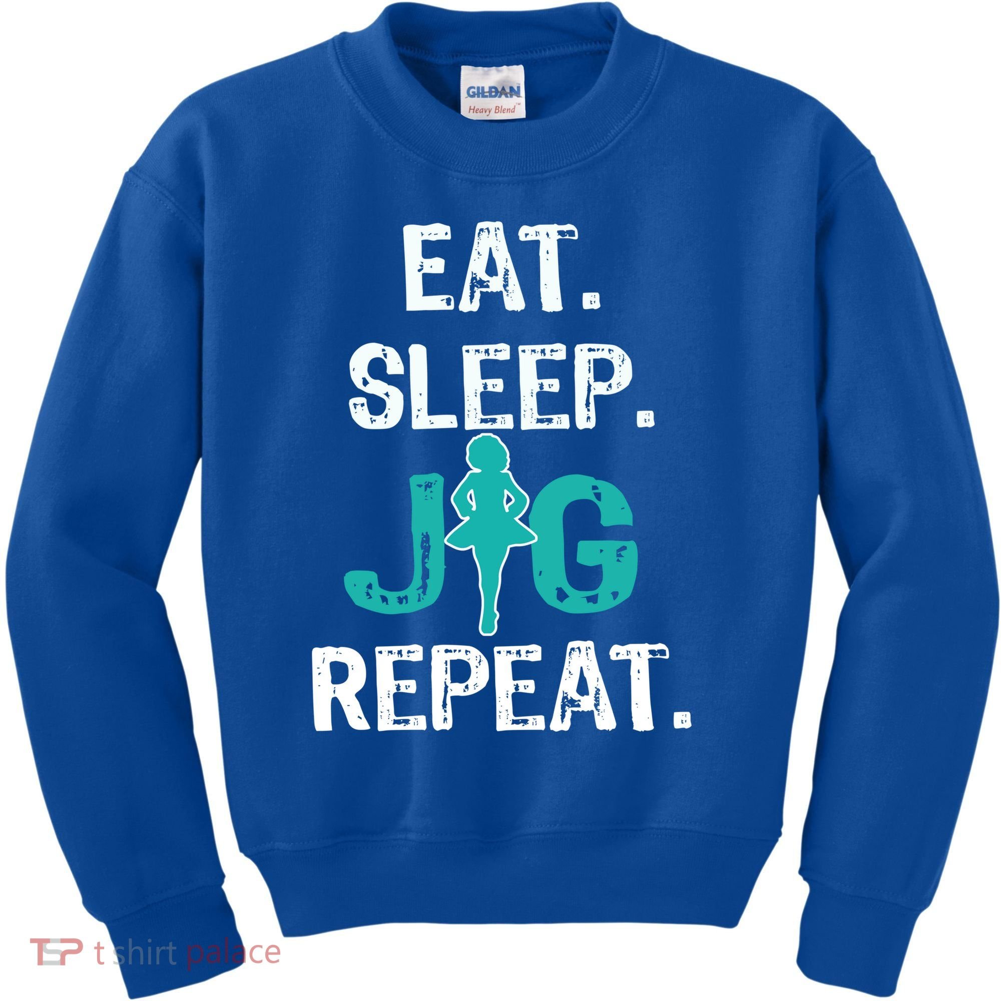 Funny Irish Dance Gift Cool Gift Eat Sleep Jig Repeat Kids Sweatshirt