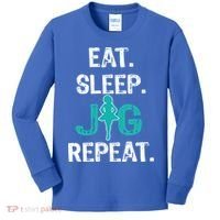 Funny Irish Dance Gift Cool Gift Eat Sleep Jig Repeat Kids Long Sleeve Shirt thumb 0