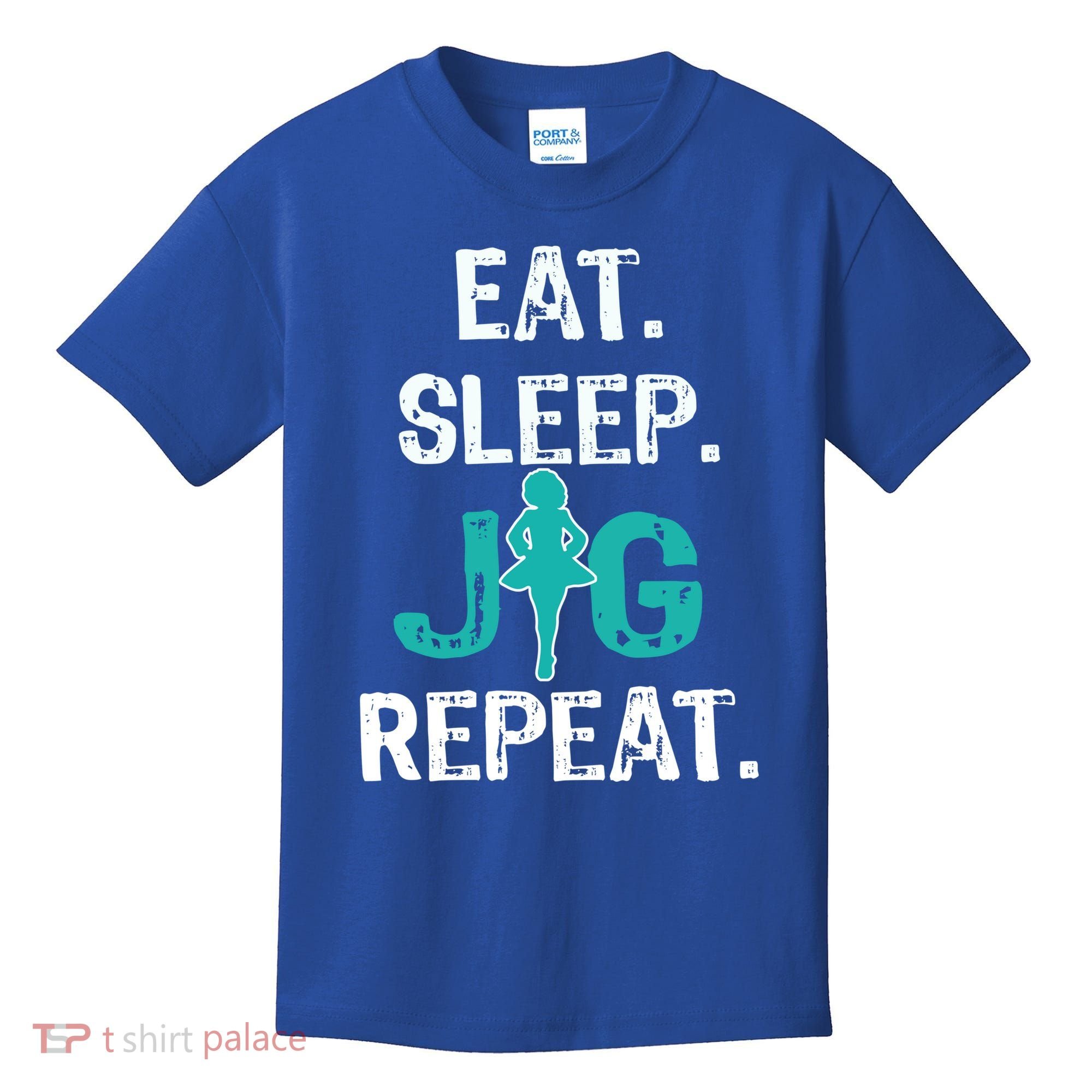 Funny Irish Dance Gift Cool Gift Eat Sleep Jig Repeat Kids T-Shirt