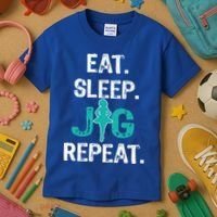Funny Irish Dance Gift Cool Gift Eat Sleep Jig Repeat Kids T-Shirt thumb 3