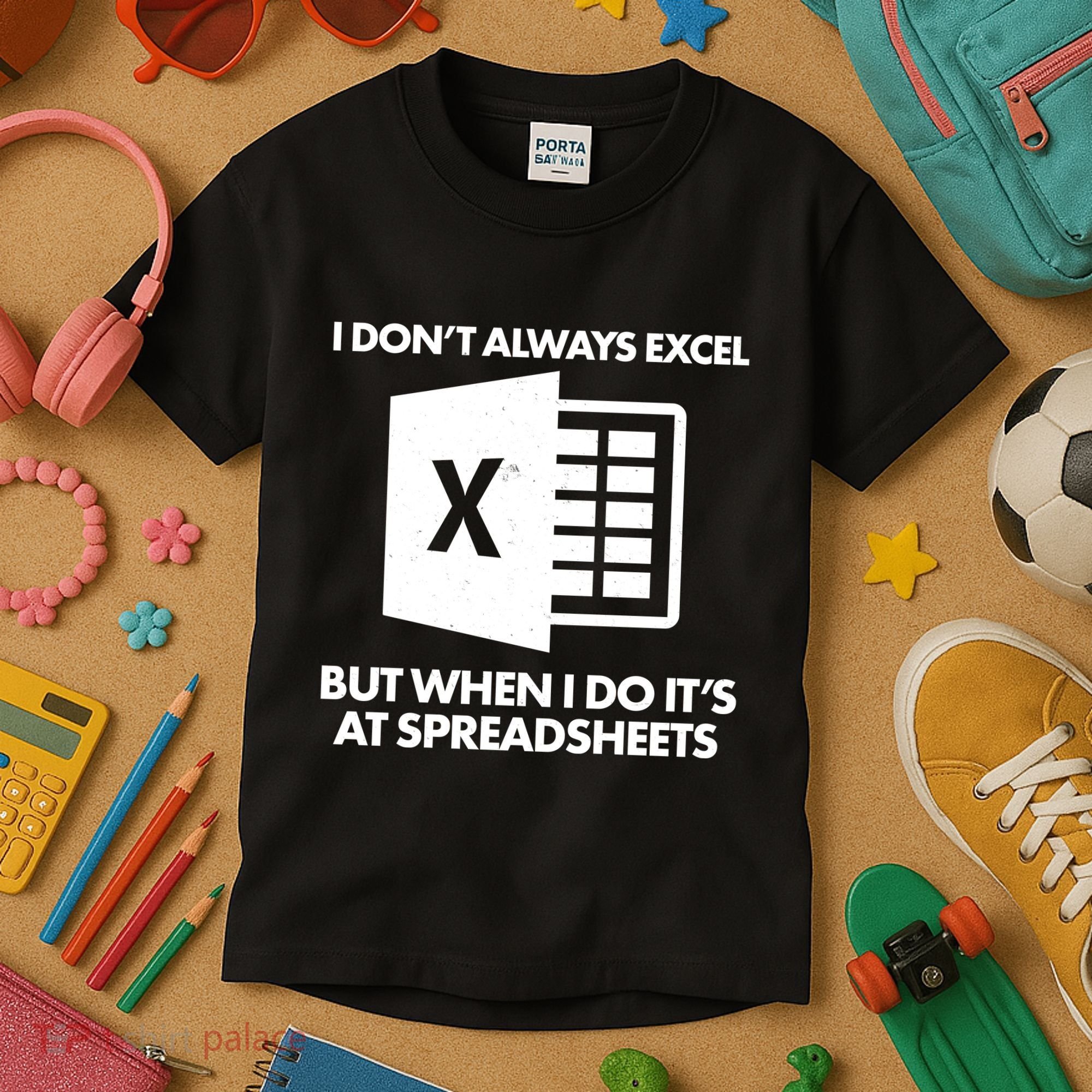 Funny I Don't Always Excel But When I Do It's At Spreadsheets Kids T-Shirt
