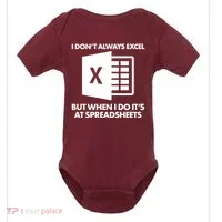 Funny I Don't Always Excel But When I Do It's At Spreadsheets Baby Bodysuit thumb 0