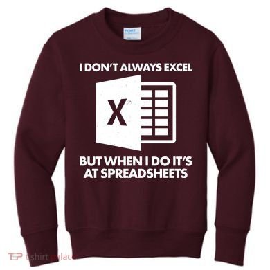 Funny I Don't Always Excel But When I Do It's At Spreadsheets Kids Sweatshirt