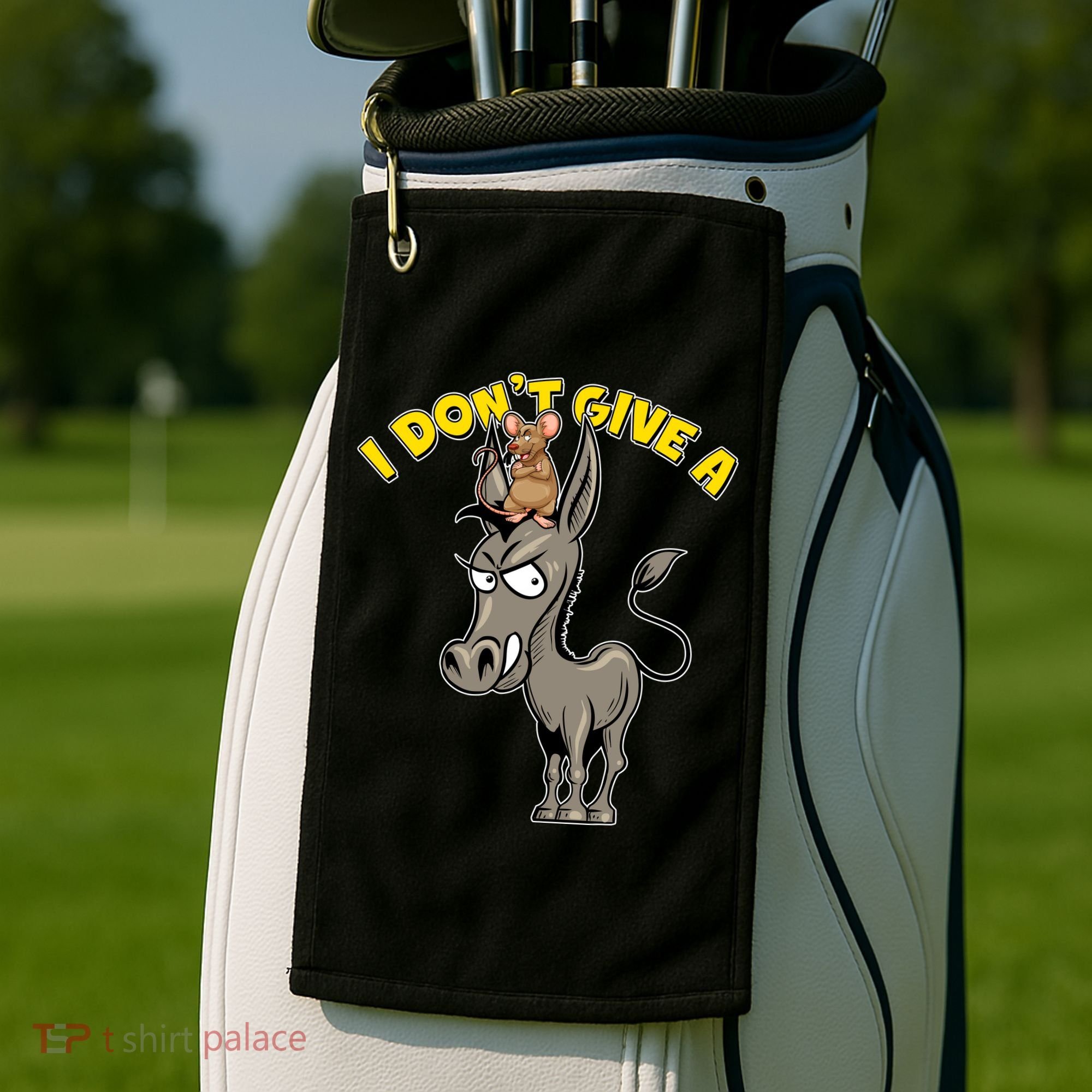 Funny I Don't Give A Rat's Ass Golf Towel