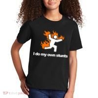 I do my own stunts funny figure on fire I do my own stunts Gift Kids T-Shirt thumb 2