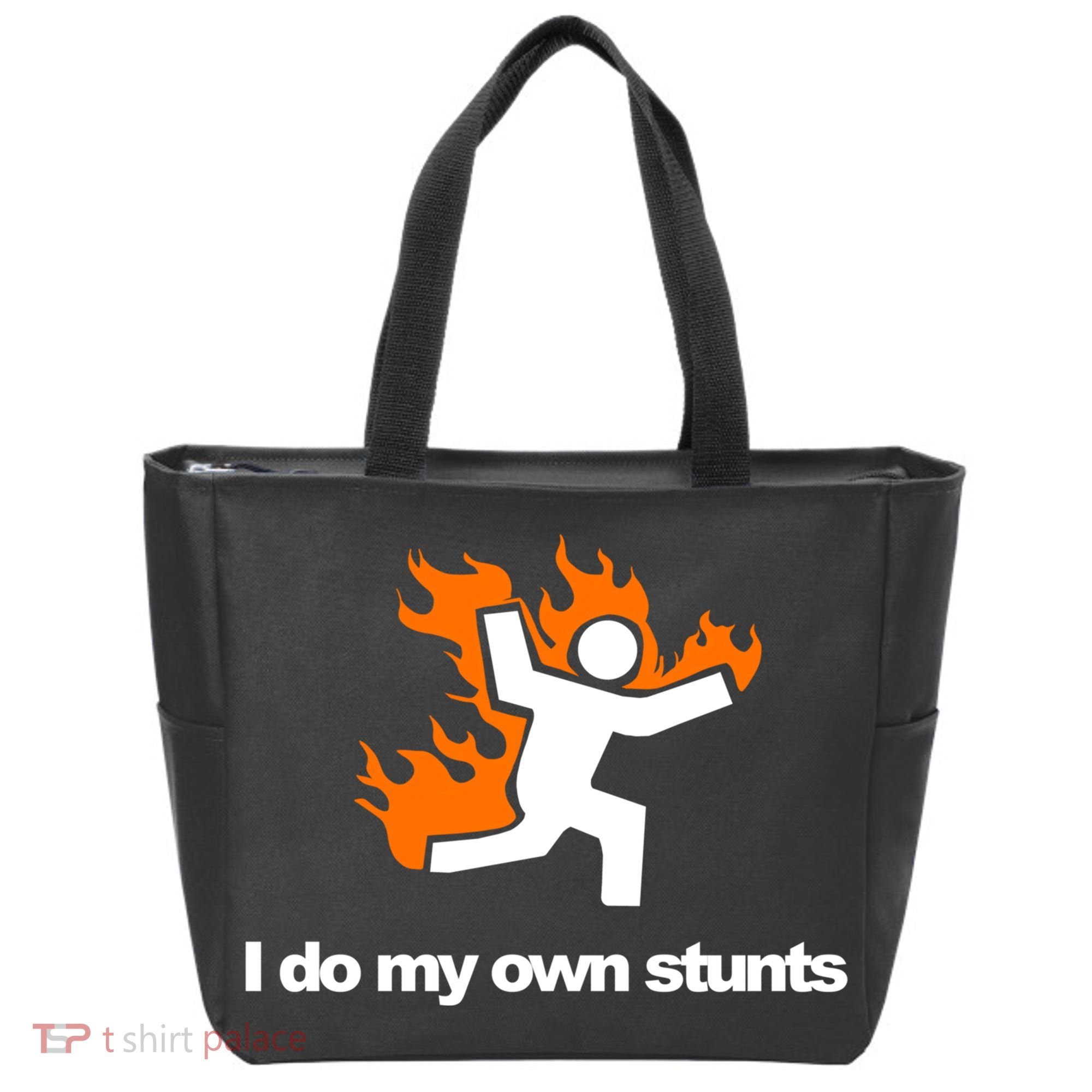 I do my own stunts funny figure on fire I do my own stunts Gift Tote Bag
