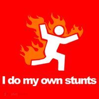 I do my own stunts funny figure on fire I do my own stunts Gift Santa Hat thumb 1