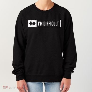 Funny I'm Difficult Snowboard Ski Mountain Sign Retro Women's Sweatshirt