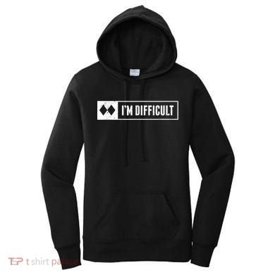 Funny I'm Difficult Snowboard Ski Mountain Sign Retro Women's Hoodie