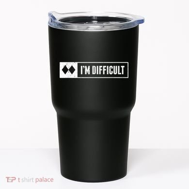 Funny I'm Difficult Snowboard Ski Mountain Sign Retro Tumbler