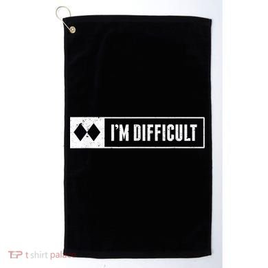 Funny I'm Difficult Snowboard Ski Mountain Sign Retro Golf Towel