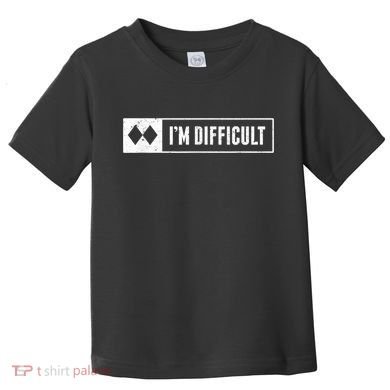 Funny I'm Difficult Snowboard Ski Mountain Sign Retro Toddler T-Shirt