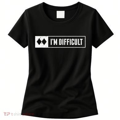 Funny I'm Difficult Snowboard Ski Mountain Sign Retro Women's T-Shirt