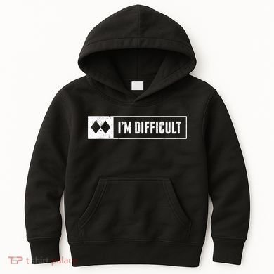 Funny I'm Difficult Snowboard Ski Mountain Sign Retro Kids Hoodie