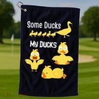 funny I don't have my ducks in a row Golf Towel thumb 1
