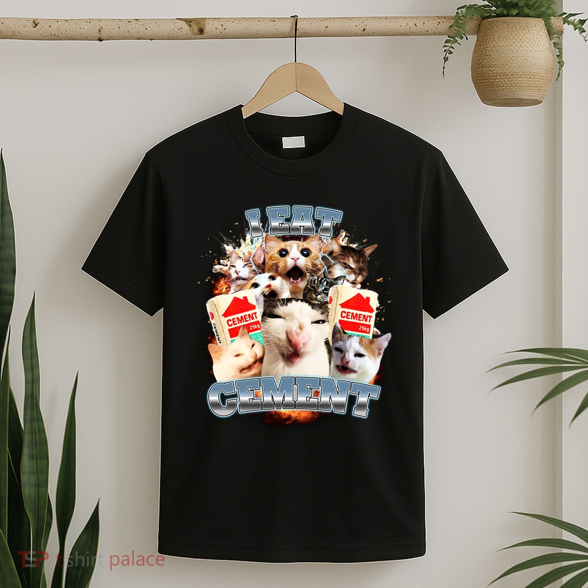 Funny I Eat Cement Cat Meme T-Shirt