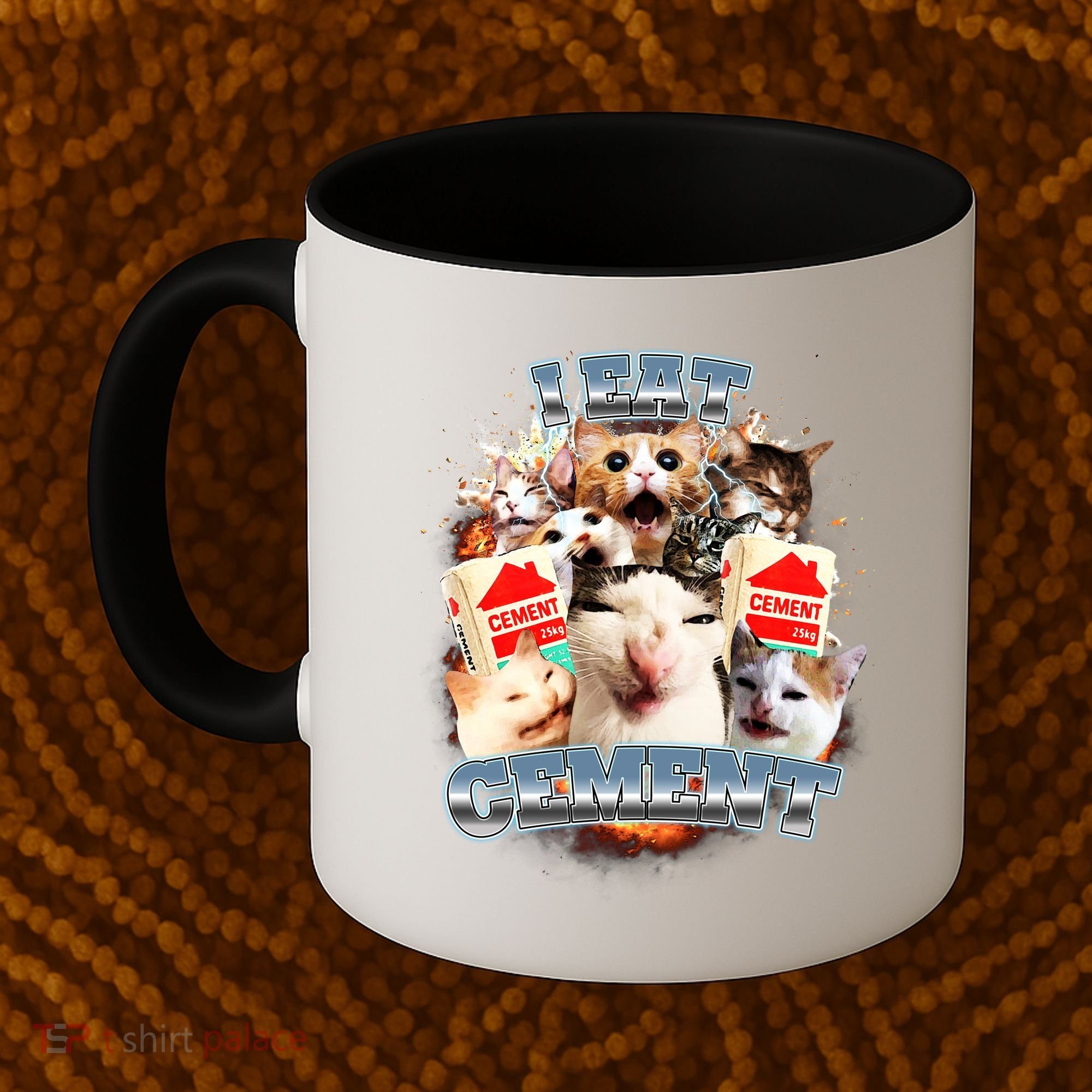 Funny I Eat Cement Cat Meme Coffee Mug