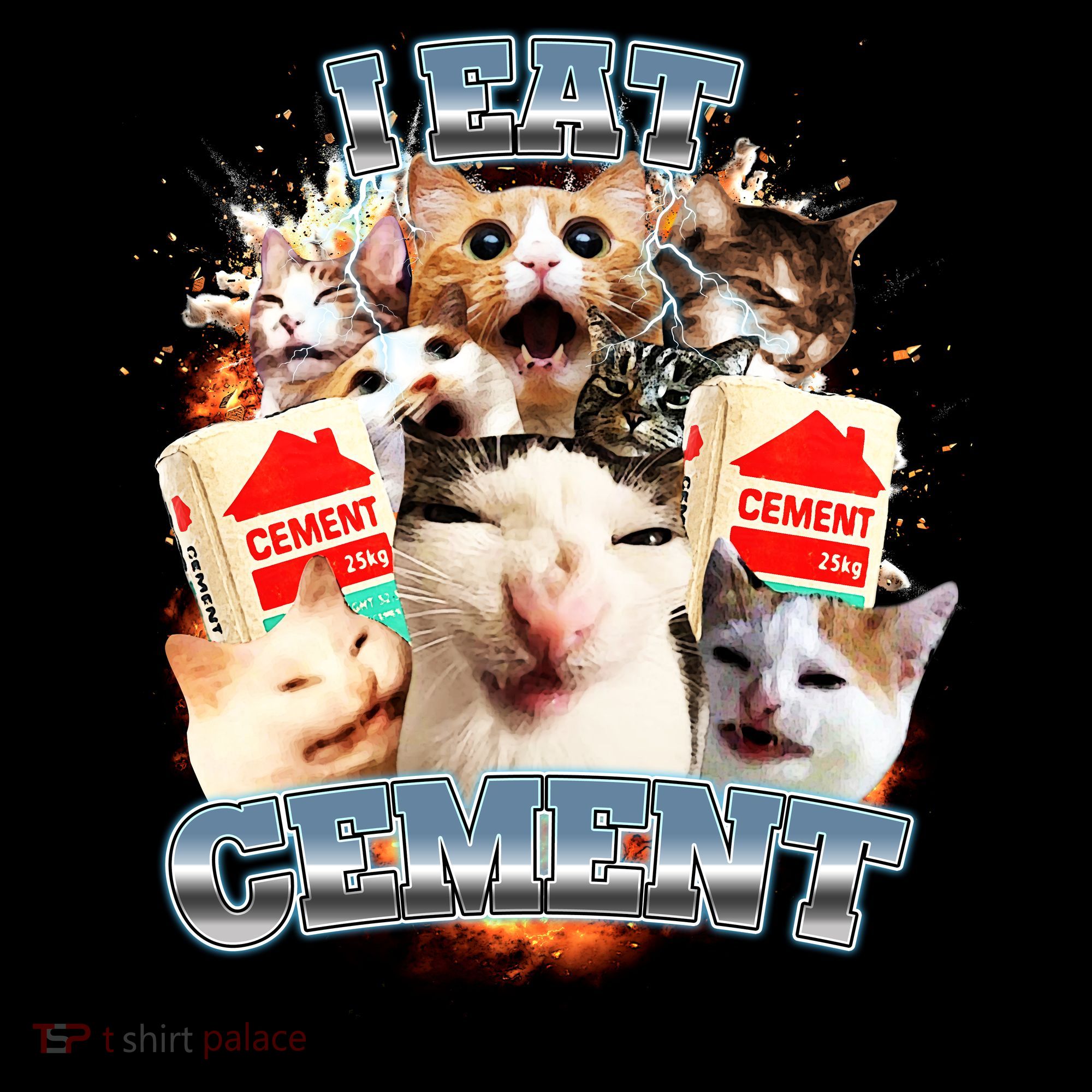 Funny I Eat Cement Cat Meme Ornament