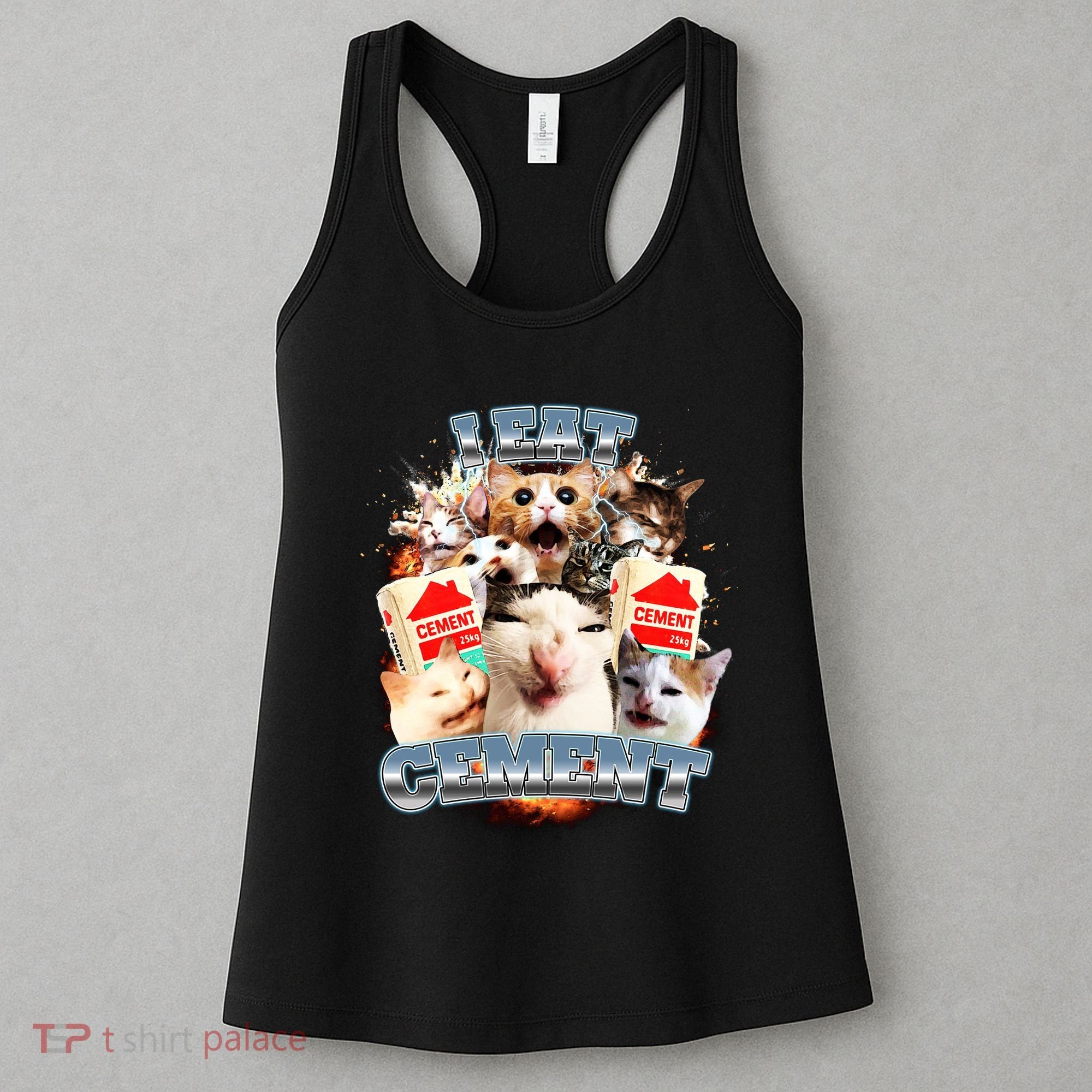 Funny I Eat Cement Cat Meme Women's Tank Top