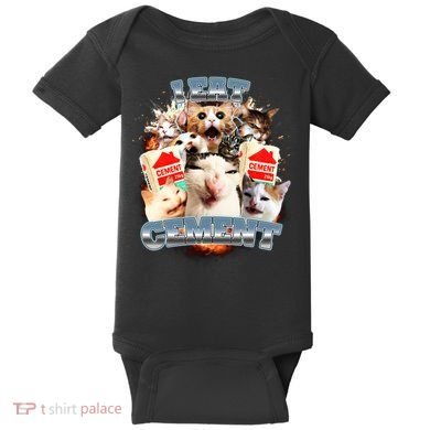 Funny I Eat Cement Cat Meme Baby Bodysuit