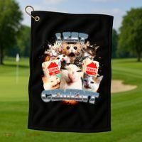 Funny I Eat Cement Cat Meme Golf Towel thumb 1