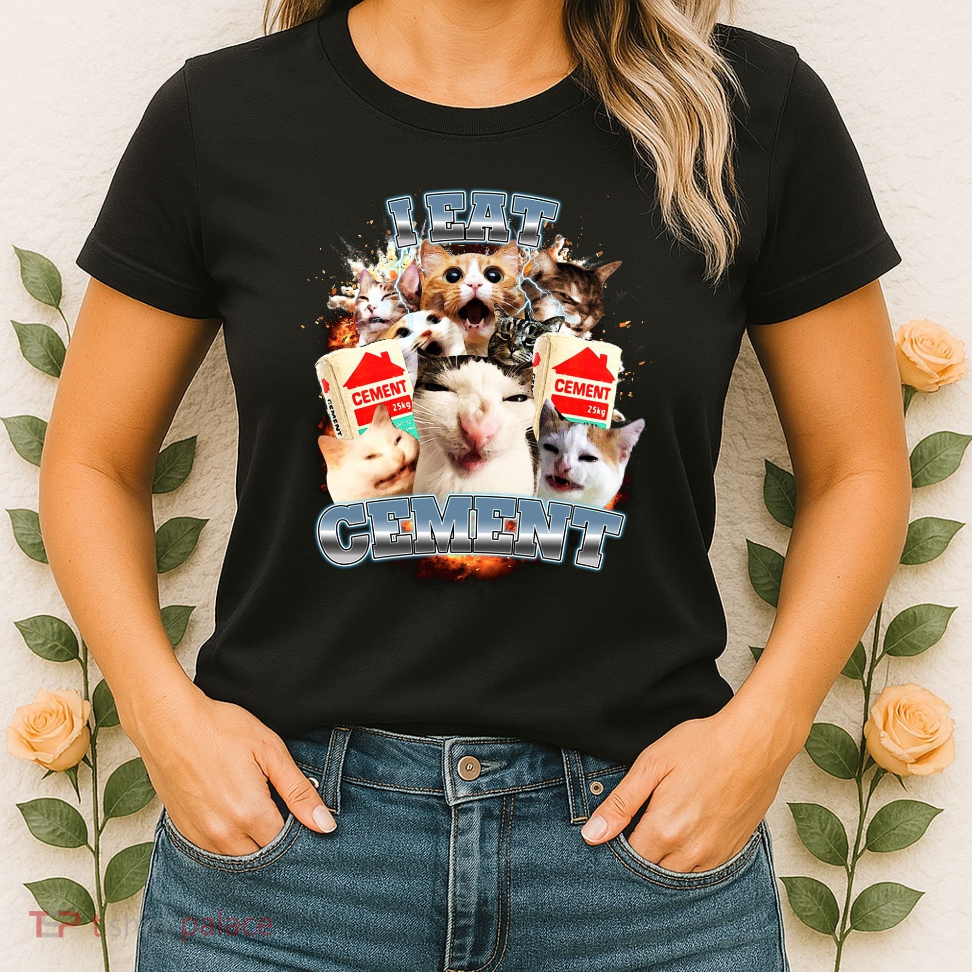 Funny I Eat Cement Cat Meme Women's T-Shirt
