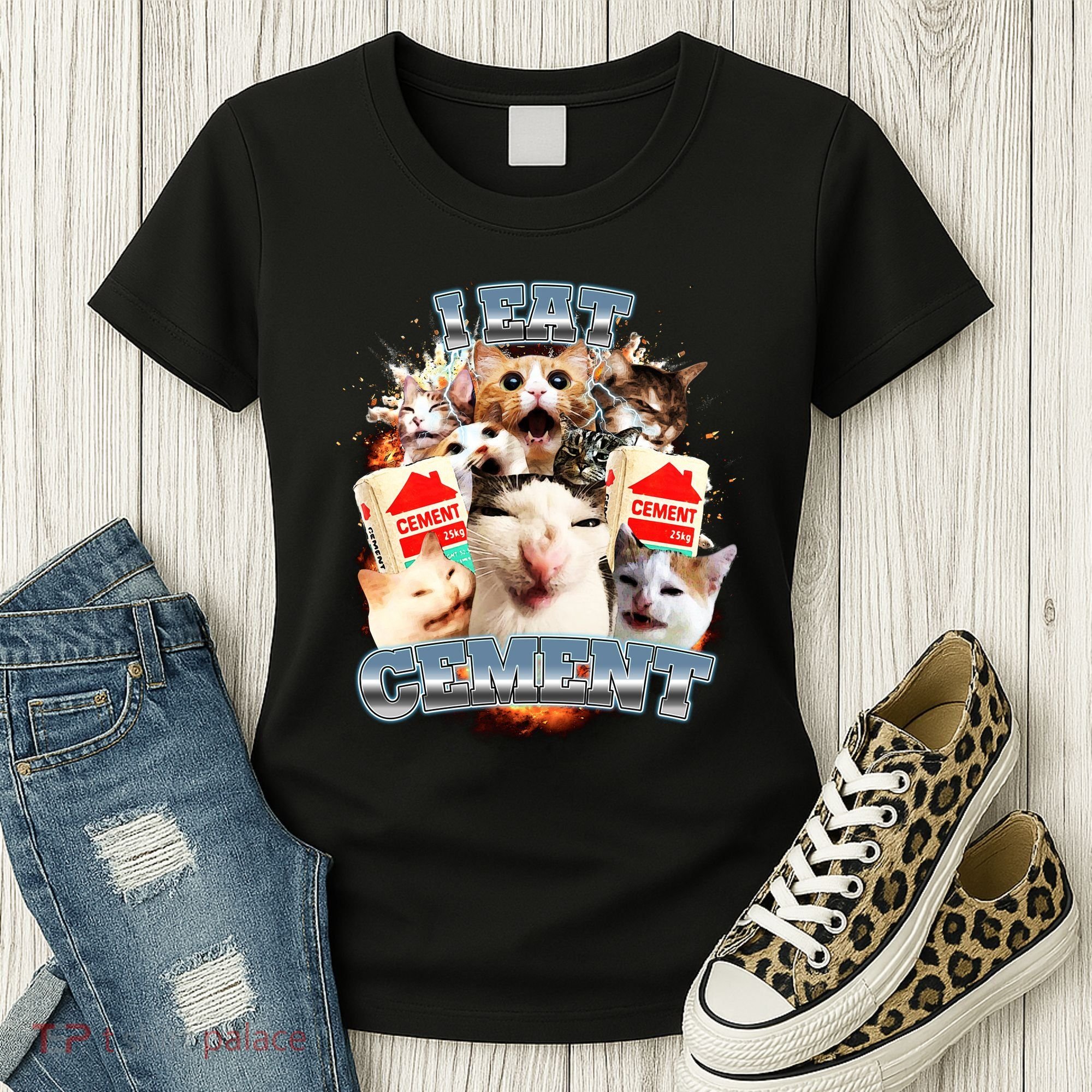 Funny I Eat Cement Cat Meme Women's T-Shirt