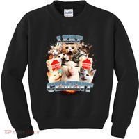 Funny I Eat Cement Cat Meme Kids Sweatshirt thumb 0