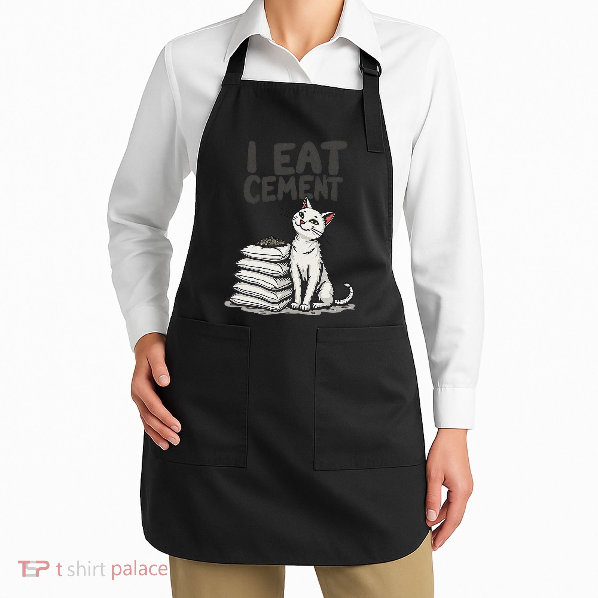 Funny I Eat Cement Meme Cat Apron
